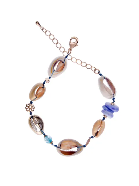 Handmade Shell Bracelet in Blue color - S31112
