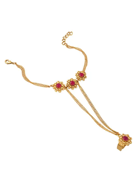 Traditional One Finger Haathpanja in Ruby color - S20221