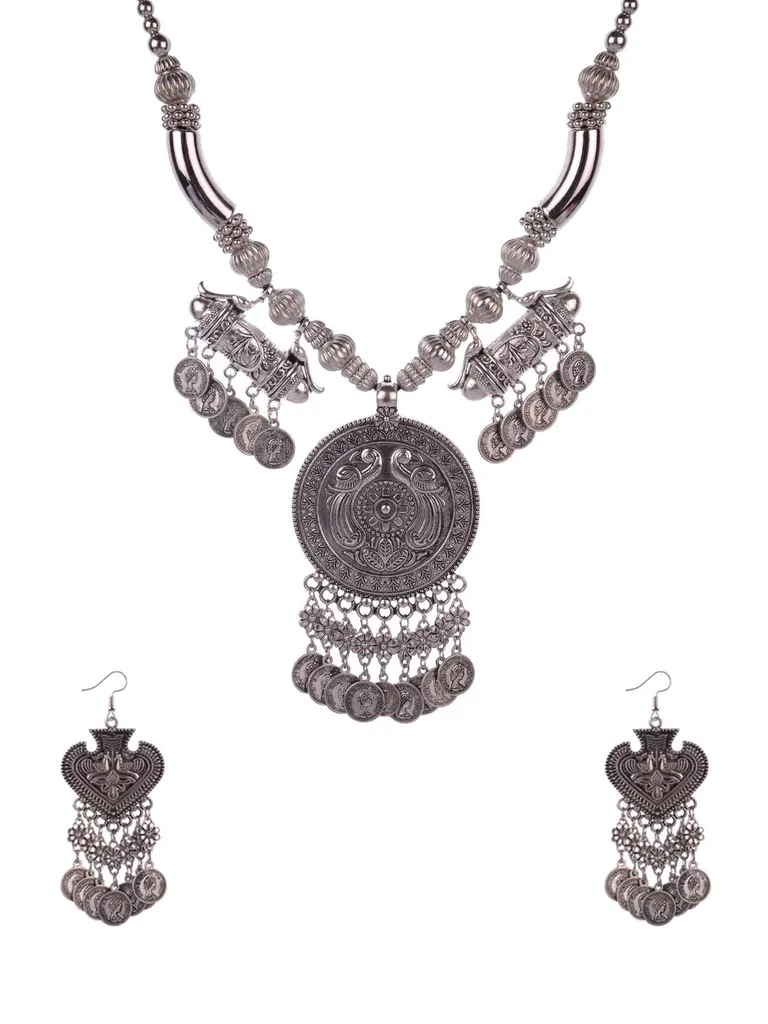 Necklace Set in Oxidised Silver finish - CNB16371