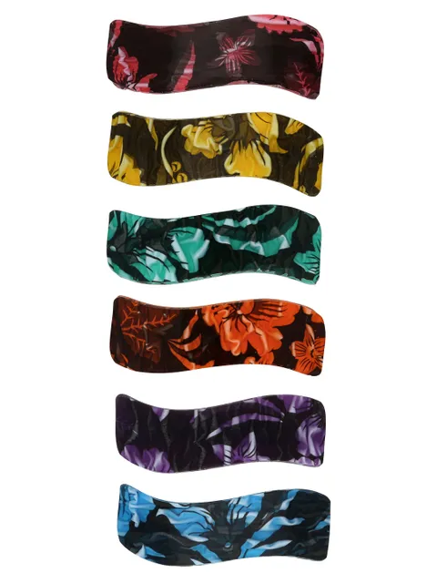 Printed Hair Clip in Assorted color and Rhodium finish - NIH206