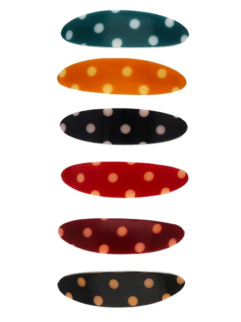 Printed Hair Clip in Assorted color and Rhodium finish - NIH602