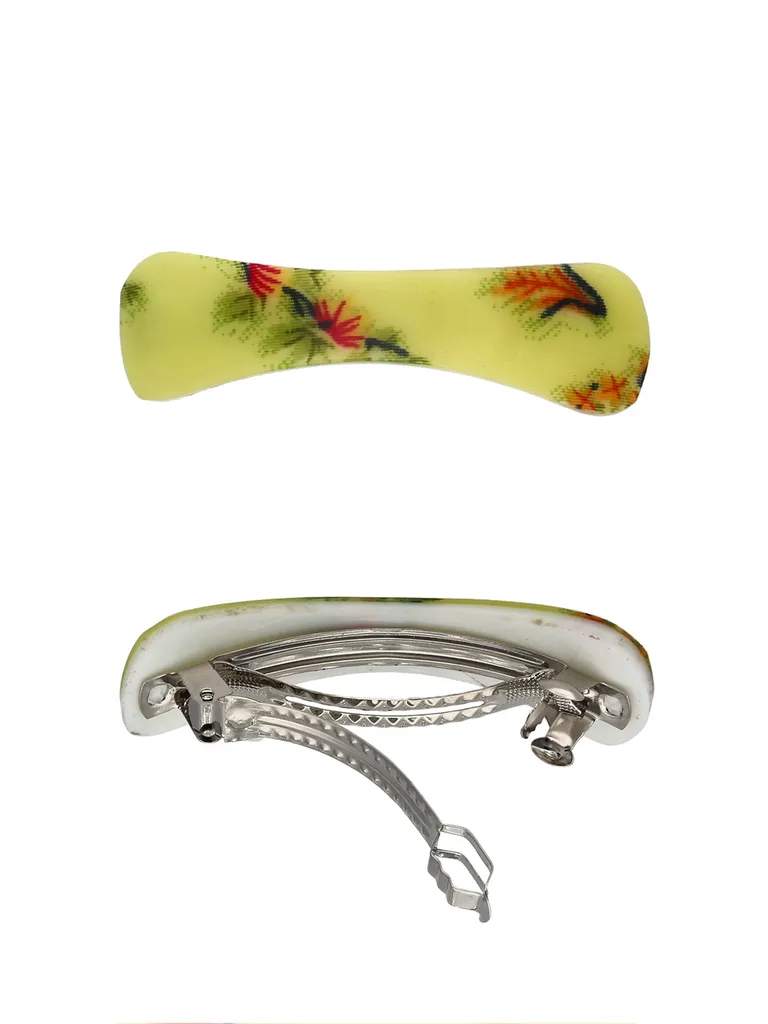 Printed Hair Clip in Assorted color and Rhodium finish - NIH754