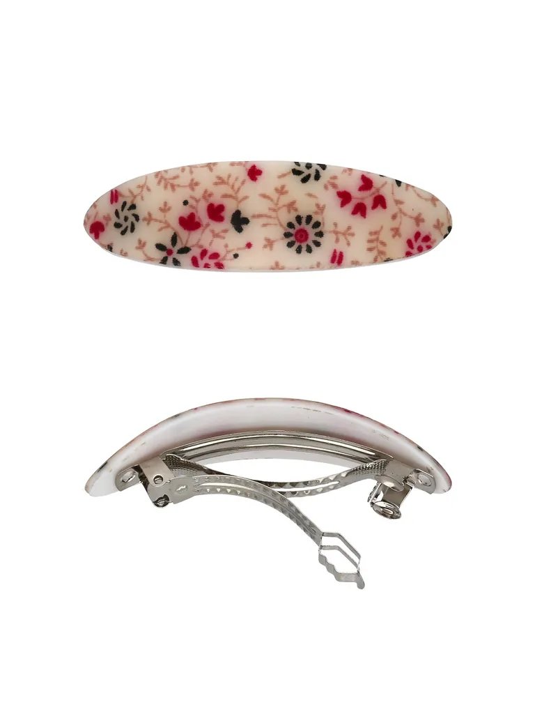 Printed Hair Clip in Assorted color and Rhodium finish - NIH5005