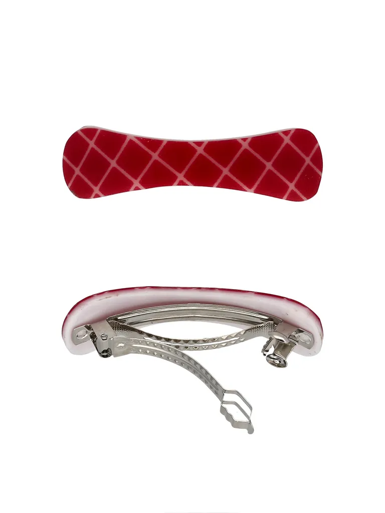 Printed Hair Clip in Assorted color and Rhodium finish - NIH9004