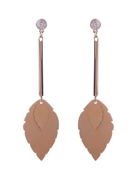 Western Long Earrings in White color and Gold finish - CNB16415