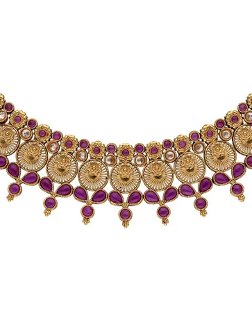 Traditional Necklace Set in Gold finish - PEAN826A