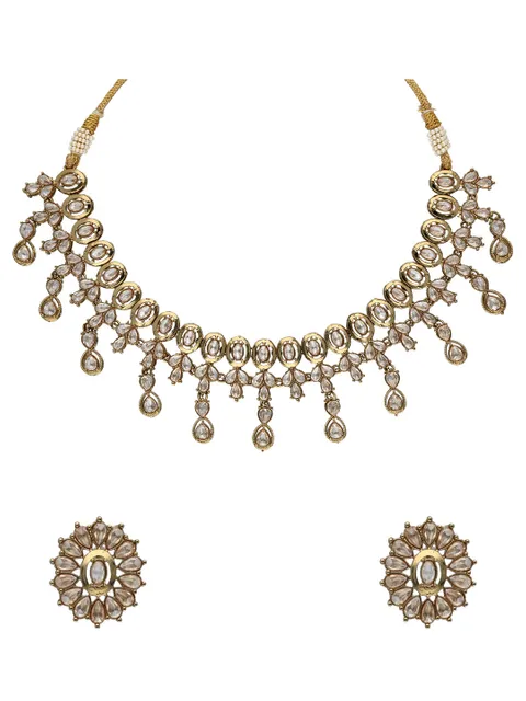 Reverse AD Necklace Set in Mehendi finish - OMK160LC
