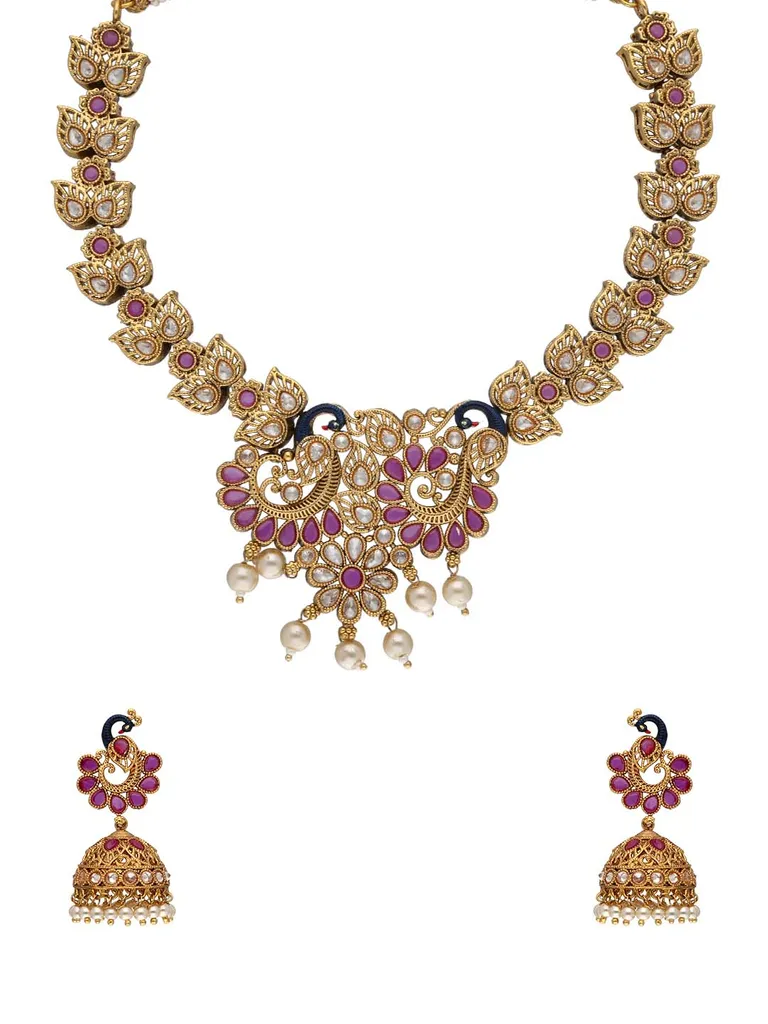Reverse AD Necklace Set in Gold finish - PEAN855RU