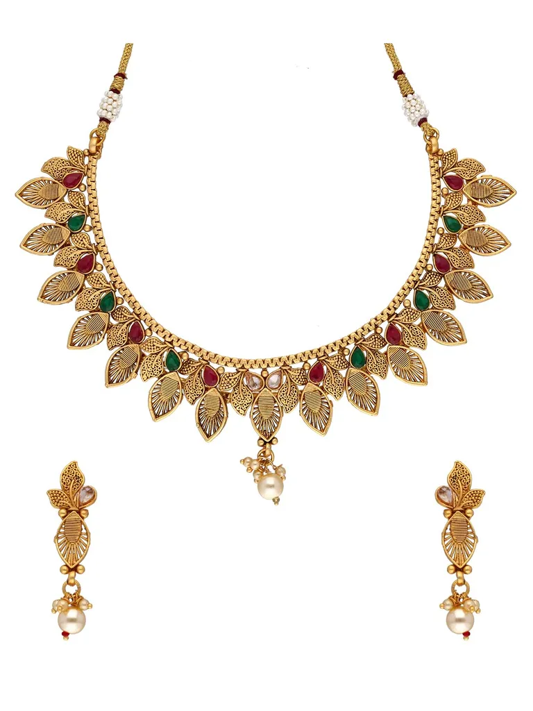 Antique Necklace Set in Gold finish - SOC9023RG