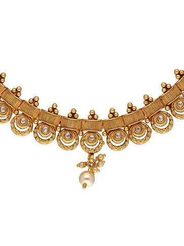 Antique Necklace Set in Gold finish - SOC9025LC
