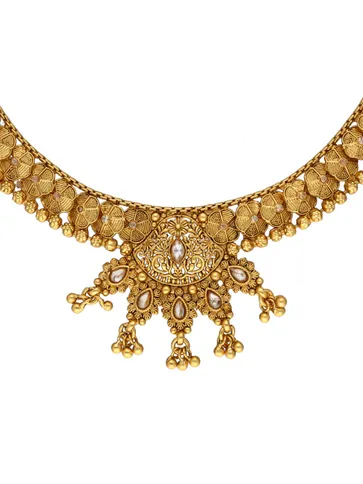 Antique Necklace Set in Gold finish - SPW1025LC