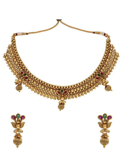 Antique Necklace Set in Gold finish - SPW1091RG