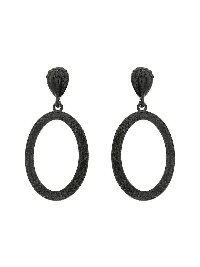Western Long Earrings in Black Rhodium finish - CNB17178