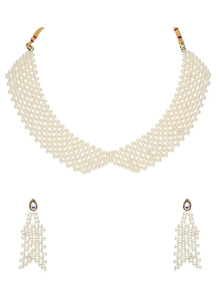 Pearl Necklace Set in Mehendi finish - SJV6