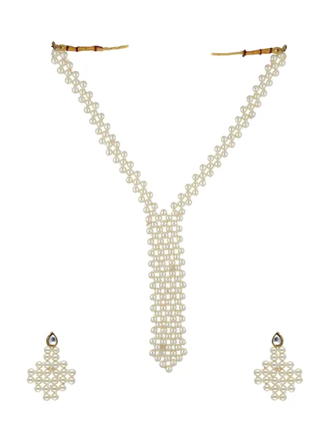 Pearl Necklace Set in Mehendi finish - SJV22