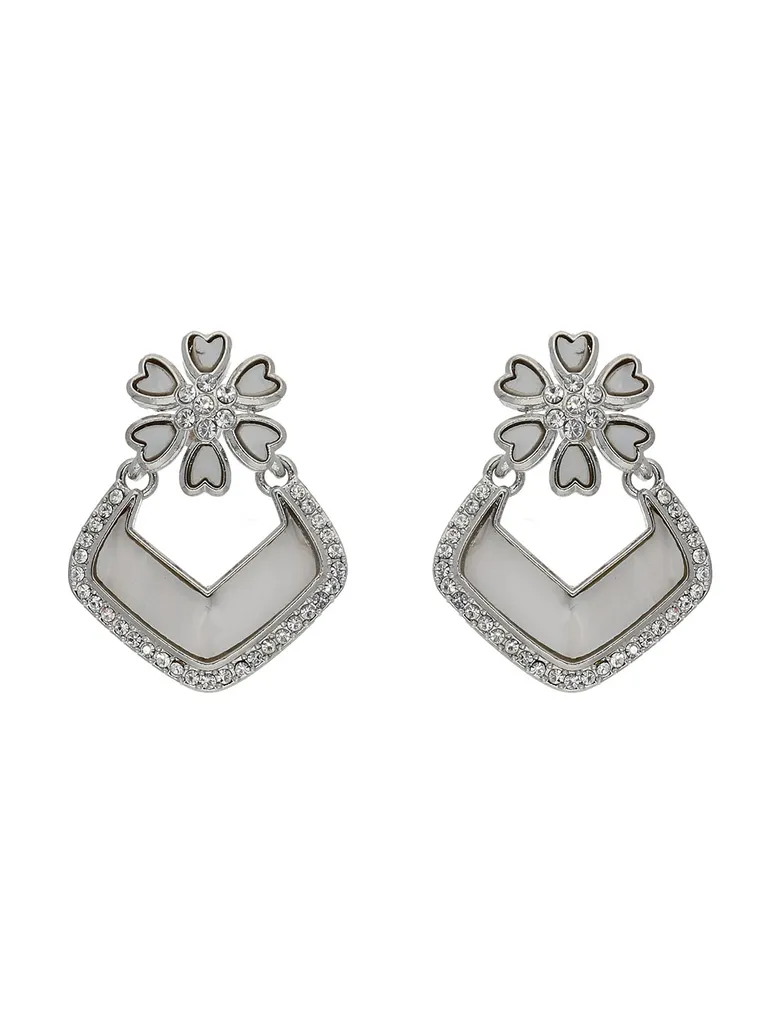 Western Earrings in Rhodium finish with MOP - BHAP05