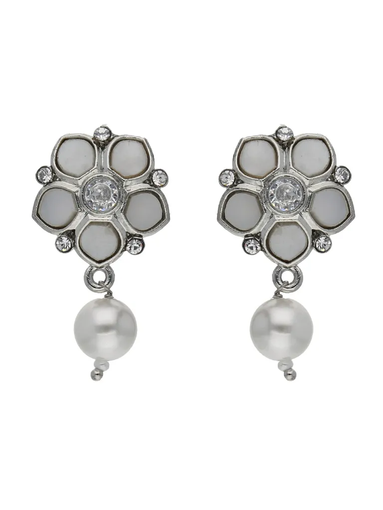 Western Earrings in Rhodium finish with MOP - BHAP11
