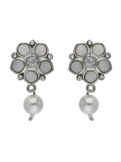 Western Earrings in Rhodium finish with MOP - BHAP11