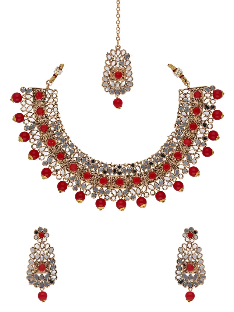 Mirror Necklace Set in Gold finish - VIK7117