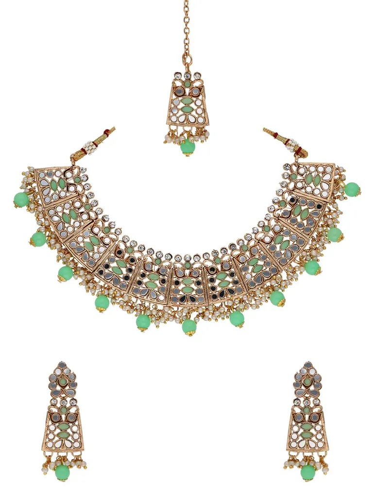 Mirror Necklace Set in Gold finish - VIK7112