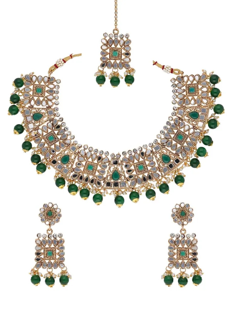 Mirror Necklace Set in Gold finish - VIK7118