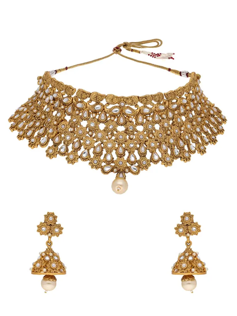 Antique Necklace Set in Rajwadi finish - CNB18728