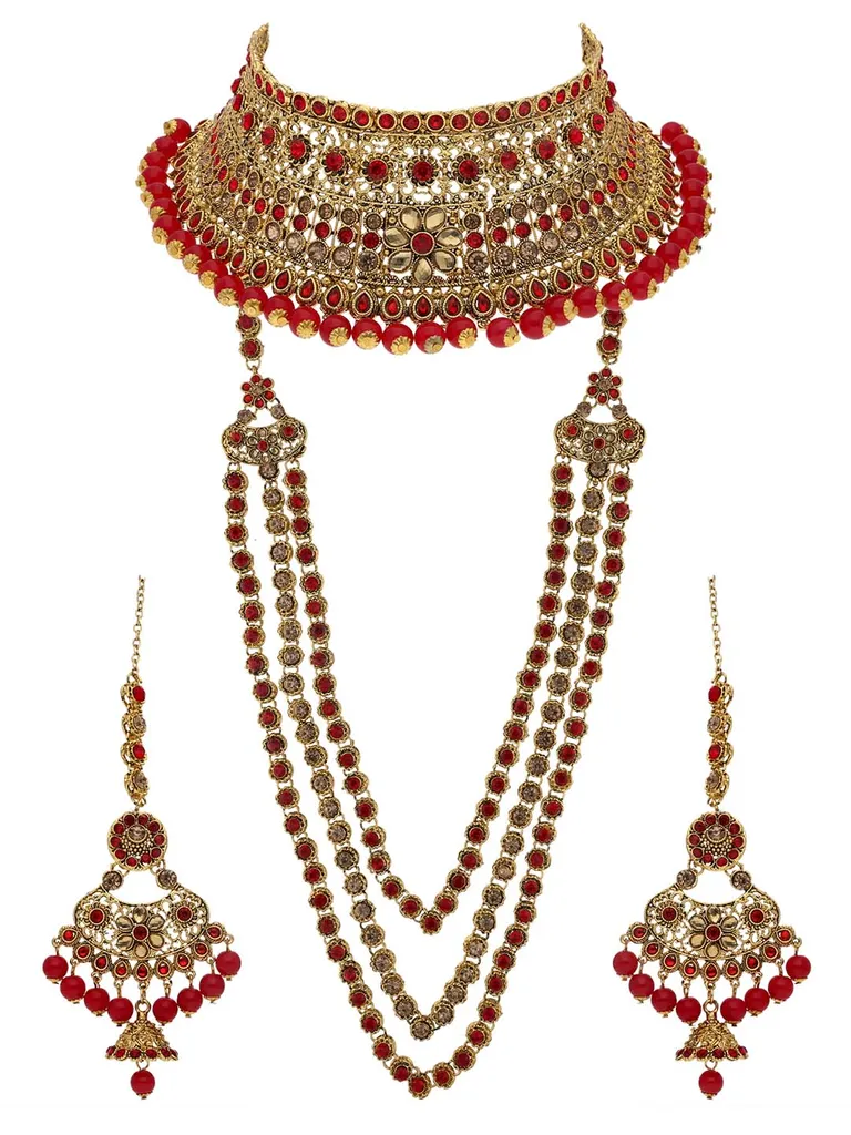 Traditional Bridal Set in Gold finish - VIK8034