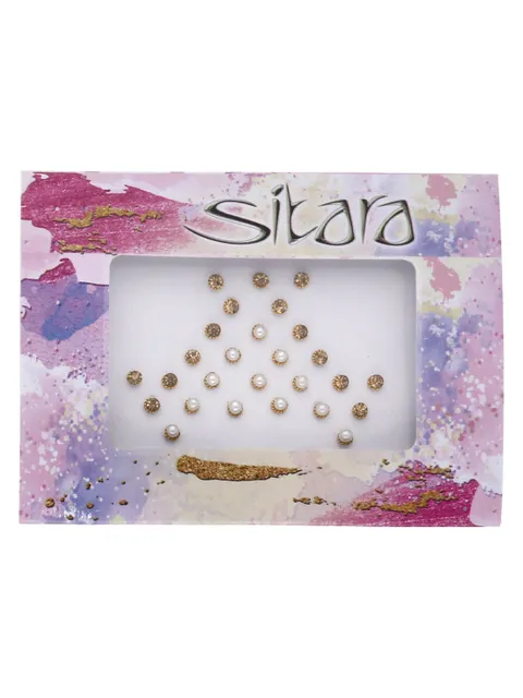 Traditional Bindis in LCT/Champagne & White color - DAR00107