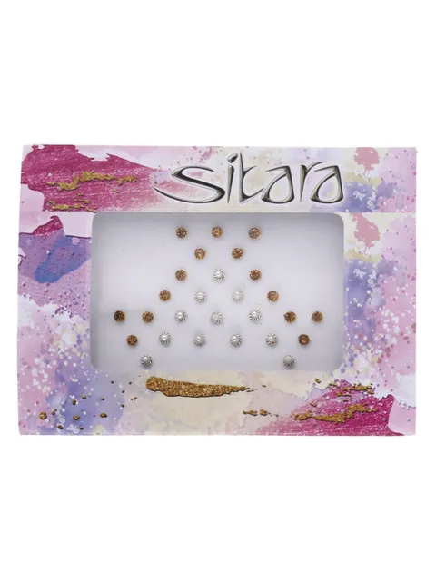 Traditional Bindis in LCT/Champagne & White color - DAR00108