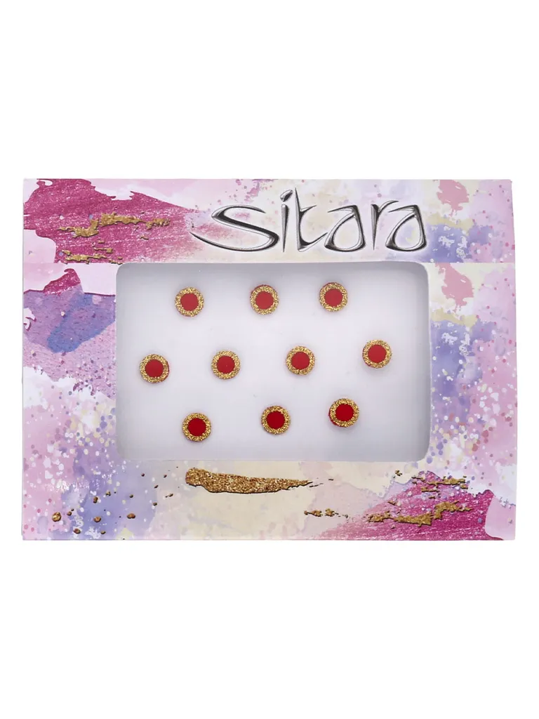 Traditional Bindis in Red color - DAR00124