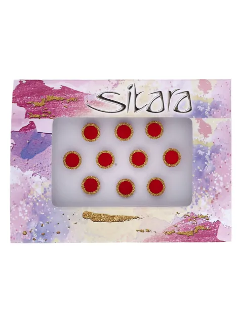 Traditional Bindis in Red color - DAR00125