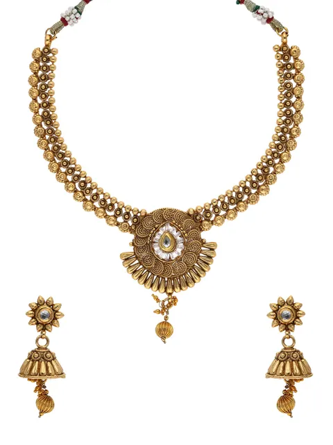 Antique Necklace Set in Gold finish - S32530