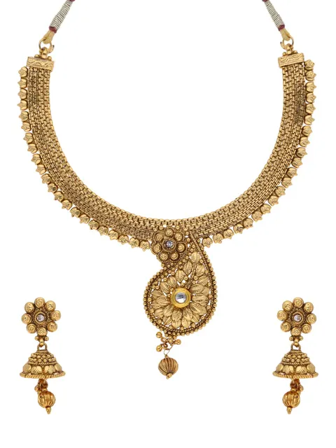 Antique Necklace Set in Gold finish - S32549