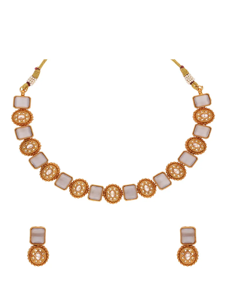 Antique Necklace Set in Gold finish - AOA7314