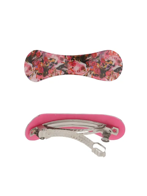 Printed Hair Clip in Assorted color and Rhodium finish - KIN57