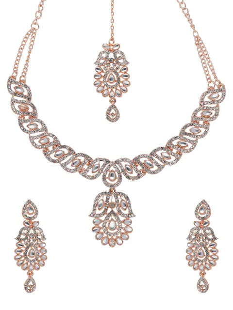 Traditional Necklace Set in Rose Gold finish - SHA1158RG