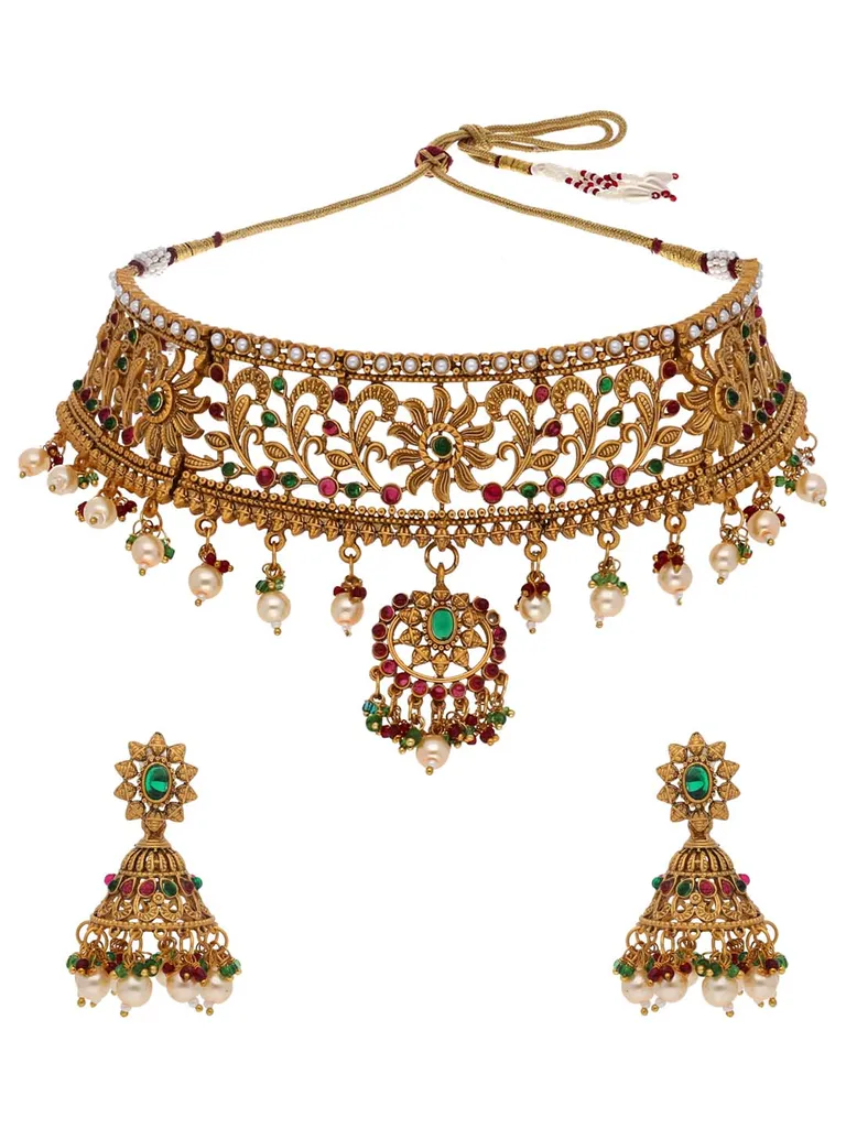 Antique Necklace Set in Gold finish - CFP9030