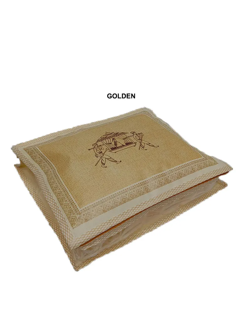 Jute Material Saree Cover with Doli Print - SC-108