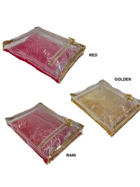 PVC Transparent Saree Cover with Satin Material - SC-122