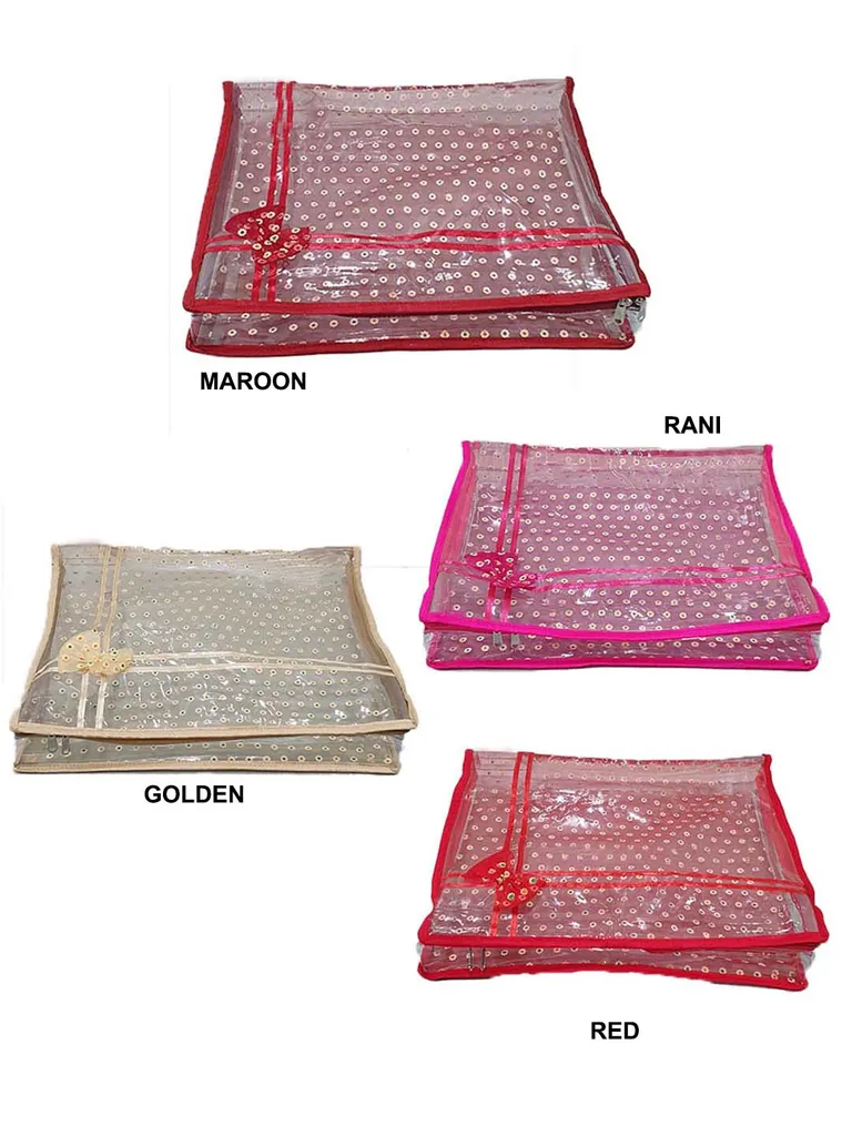 PVC Transparent Saree Cover with Satin Material - SC-124