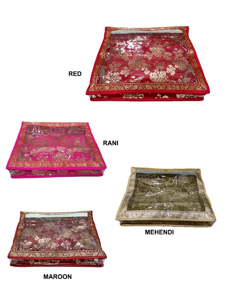 PVC Transparent Saree Cover with Flower Print - SC-130