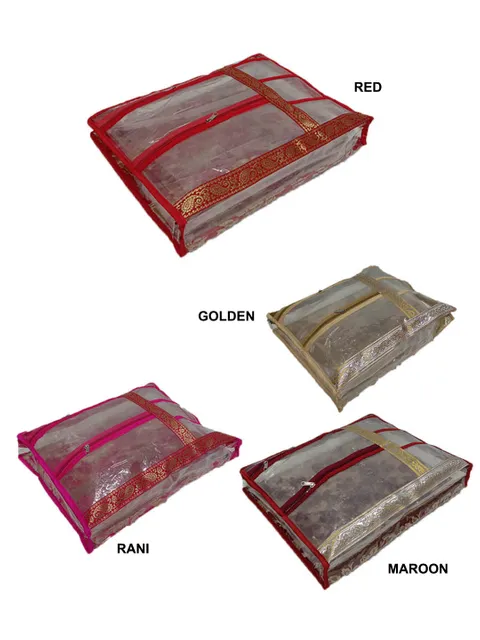 PVC Transparent Saree Cover with Satin Material - SC-135