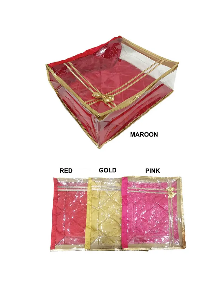 PVC Transparent Saree Cover with Satin Material - SC-236