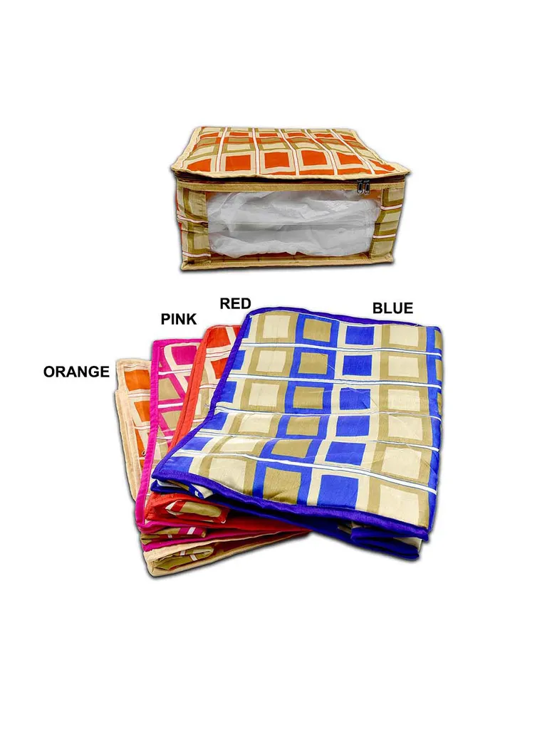 PVC Transparent Saree Cover with Cotton Material - SC-281