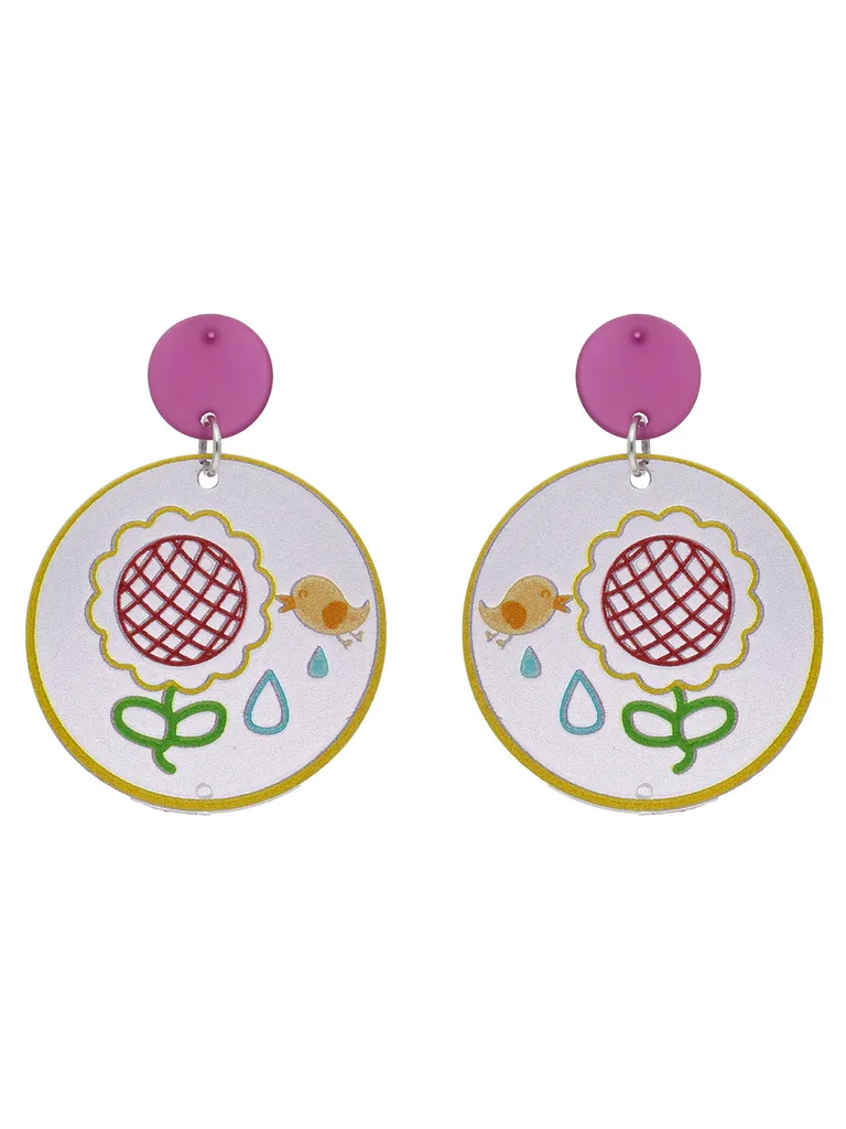 Western Dangler Earrings in Rhodium finish - CNB21141