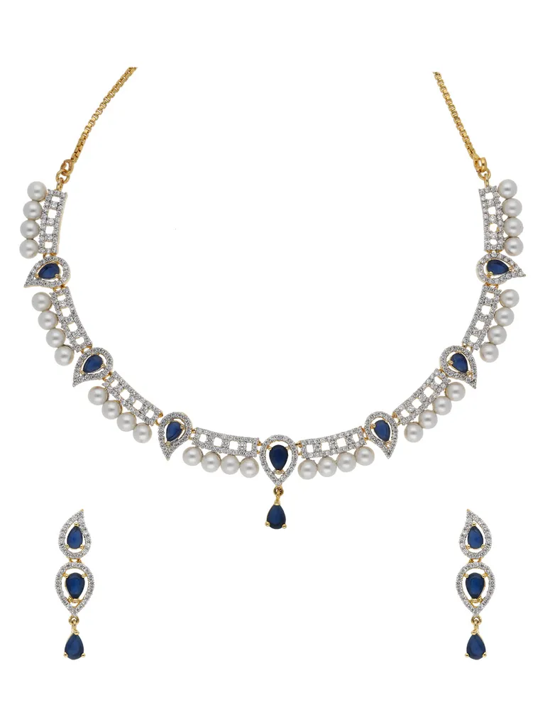 AD / CZ Necklace Set in Two Tone finish - ADN539