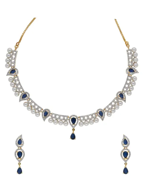 AD / CZ Necklace Set in Two Tone finish - ADN539