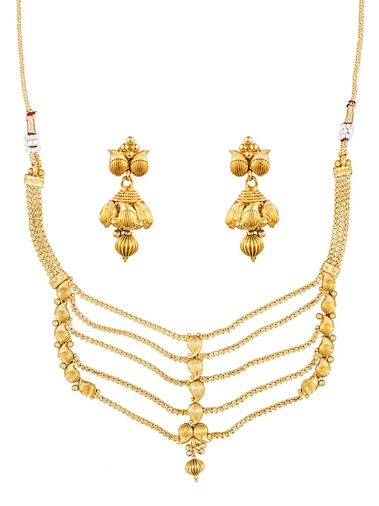 Antique Necklace Set in Gold finish - MT440