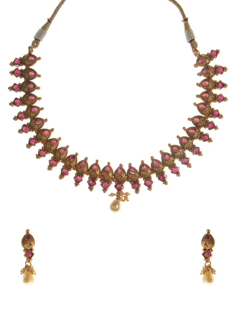 Antique Necklace Set in Gold finish - S32978