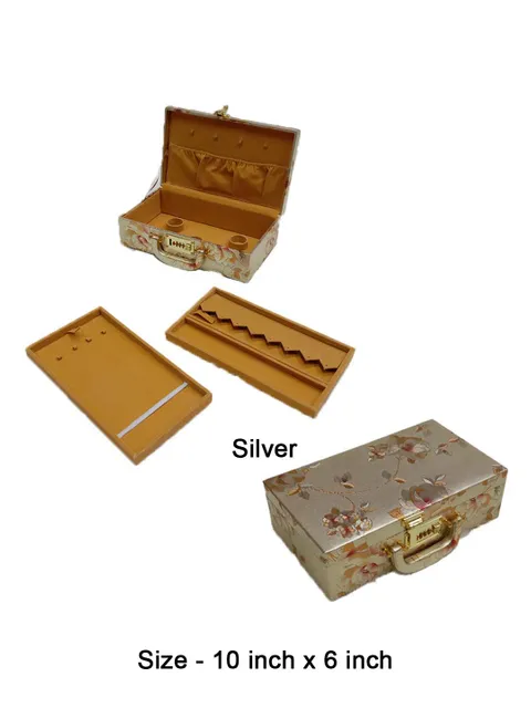 Jewellery Box in Silver color with Lock - JB-59